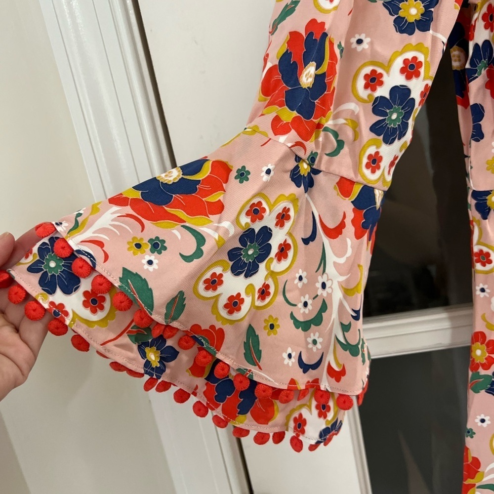 Boden Carmen Floral Bell Ruffle Sleeve - Size 6 - Picture 9 of 11